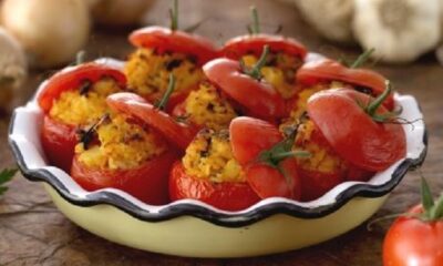 Pomodori ripieni di riso patate e cozze