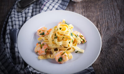 tagliatelle al limone e gamberetti