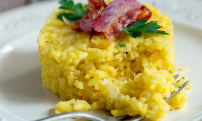 Risotto con zucca e pancetta