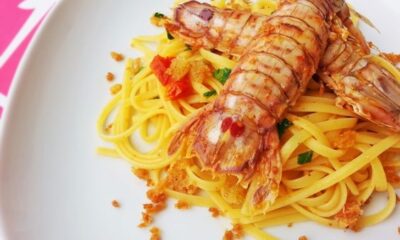 pasta con le cicale di mare in bianco