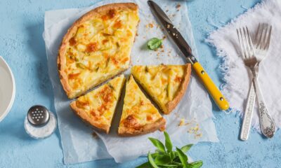 torta salata con patate, prosciutto e stracchino