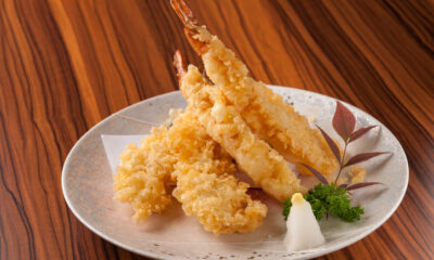 Tempura gamberi e mandorle