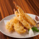 Tempura gamberi e mandorle