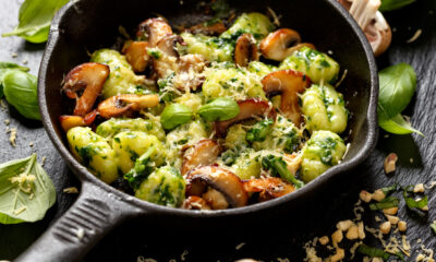 Gnocchetti pesto e funghi