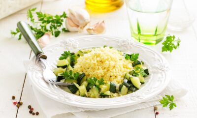 cous cous con zucchine arrostite e pomodorini