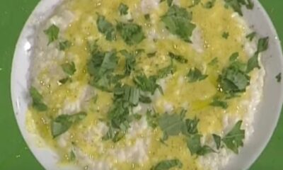 Risotto su specchio di peperone giallo