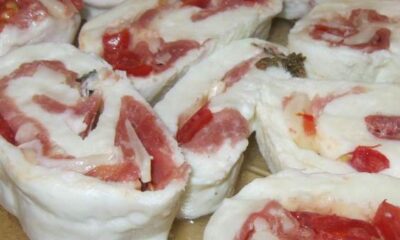 rotolo di mozzarella farcito con prosciutto crudo