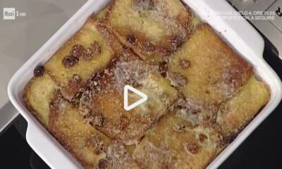 Il bread butter pudding con la video ricetta della Prova del Cuoco