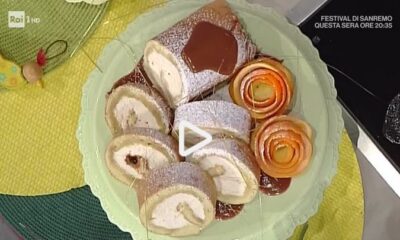 Rollata con cuore di panna al caramello: la video ricetta della Prova del Cuoco