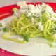 tagliolini allo zafferano con zucchine e caciotta