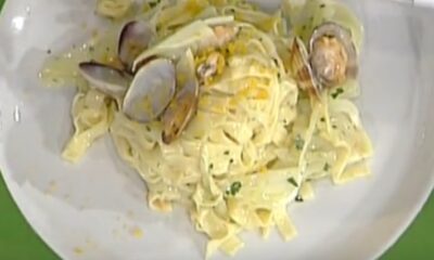 tagliolini con vongole e bottarga