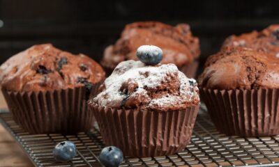 muffin cacao e mirtilli