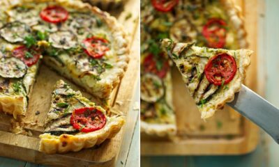 Torta salata con zucchine, ricotta e menta