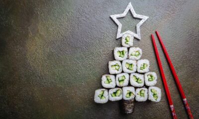 albero natale sushi