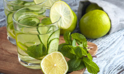 Acqua detox al cetriolo limone e menta