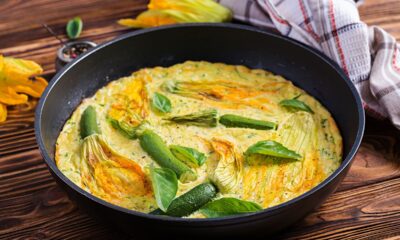 Frittata con fiori di zucca